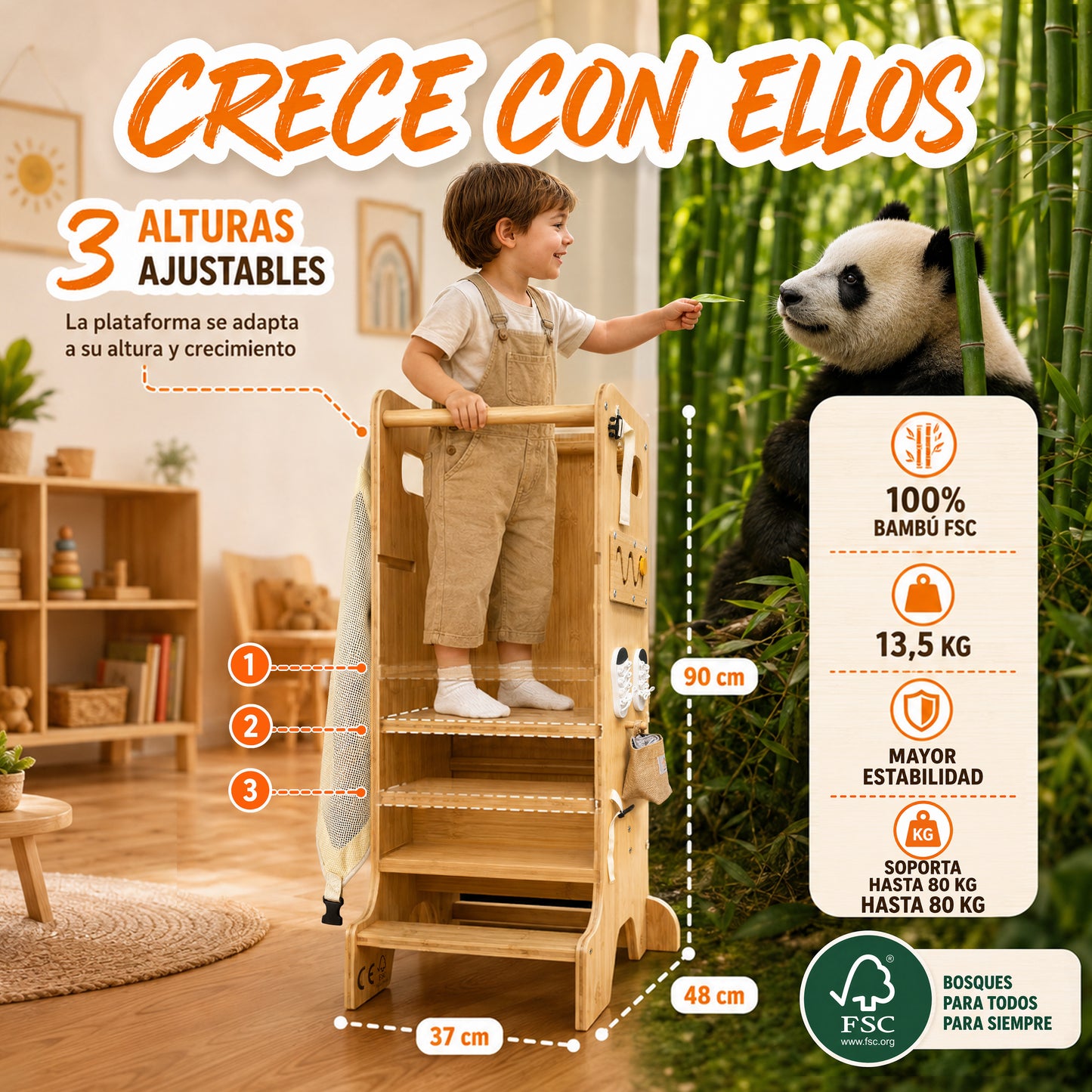 Torre de Aprendizaje Montessori 5 en 1